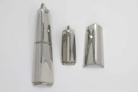 1957 Vertical Tail Fin Moulding Set, 3 Pieces with Gas door, polished Stainless Steel